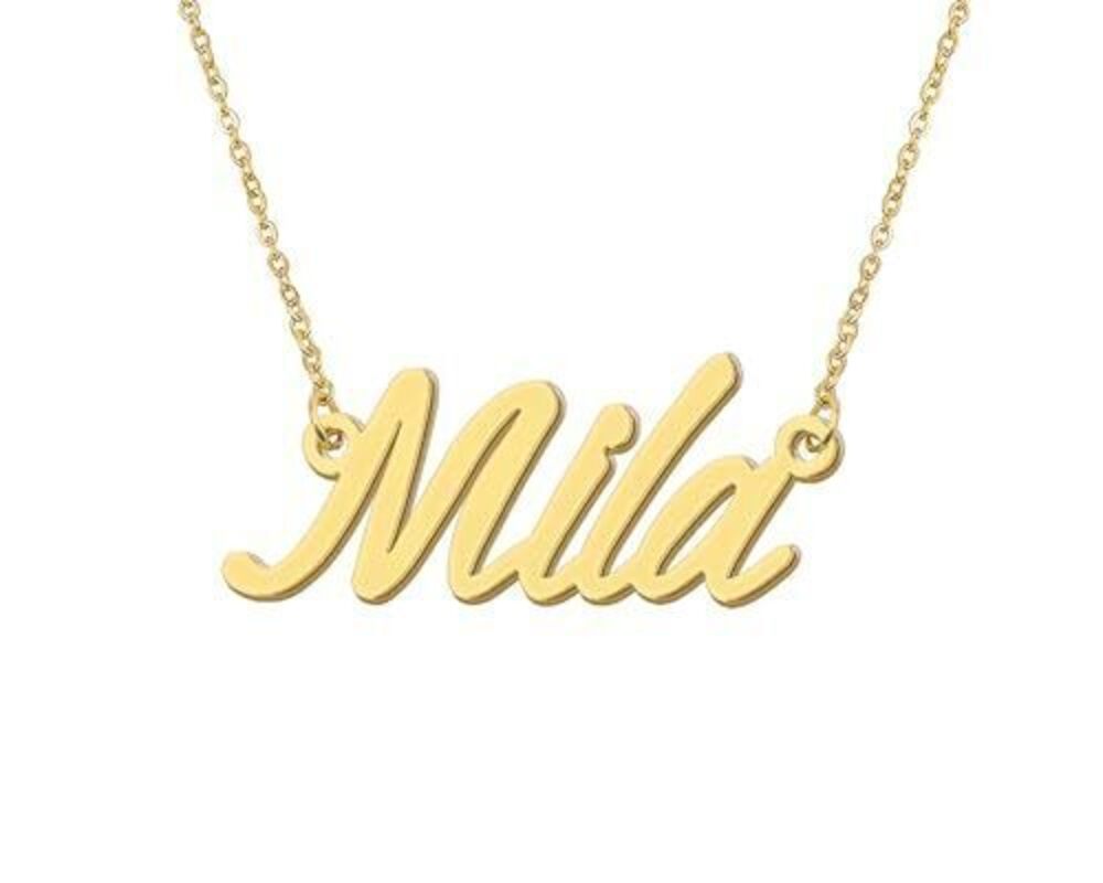 8929 Mila Name Necklace 18k Gold Plated Nameplate Stainless Steel Jewelry